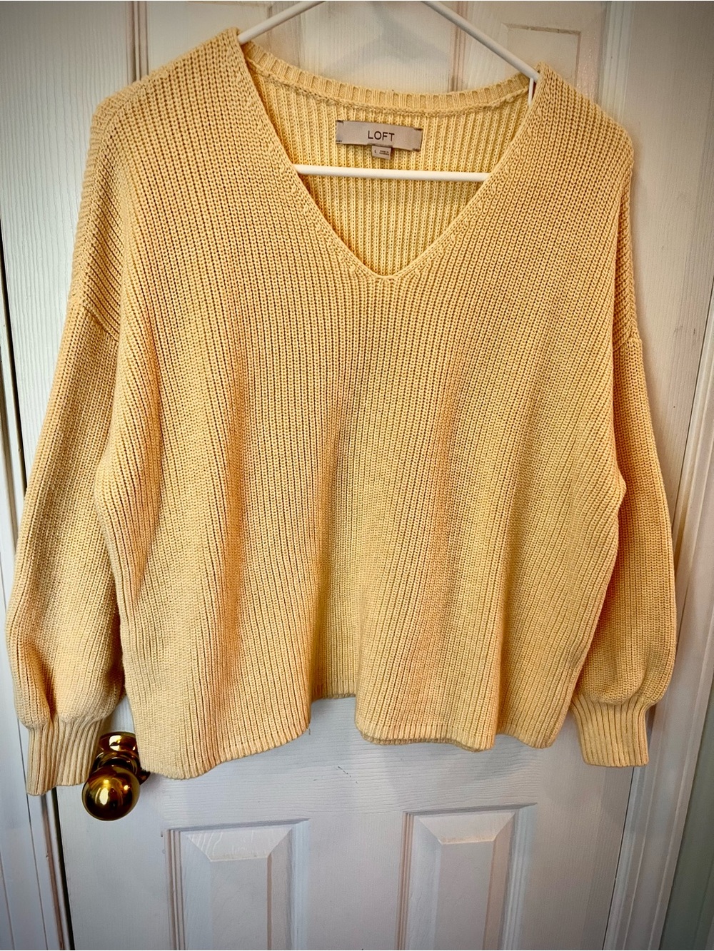 New without tag LOFT Soft Yellow V-Neck Sweater